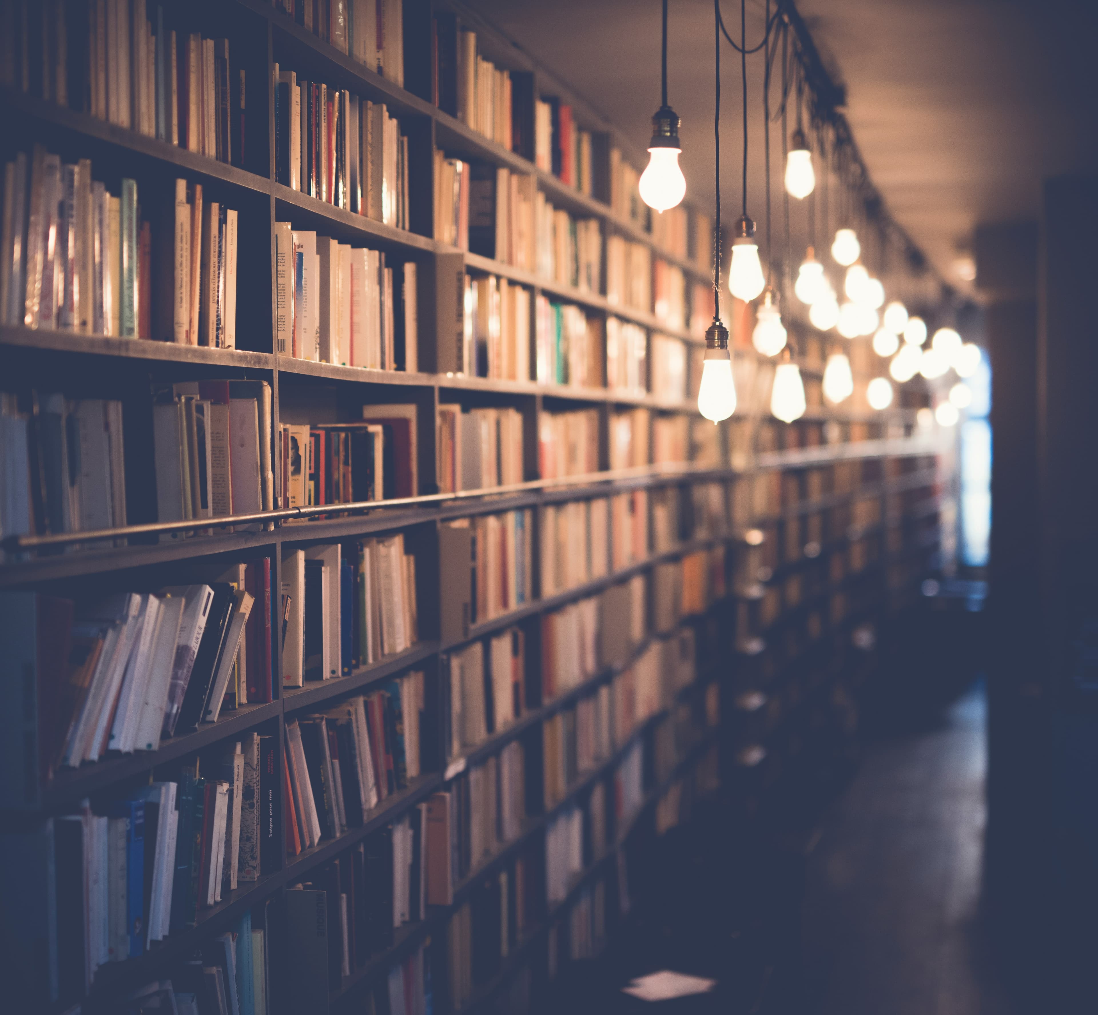 Book rack in a library
